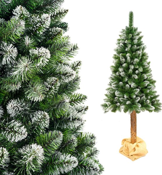 Mű karácsonyfa törzsel, havas hatású 180cm PRÉMIUM