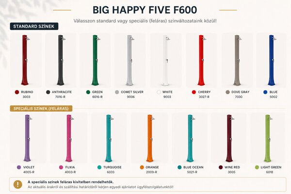 Big Happy Five F600 kerti szolár zuhany