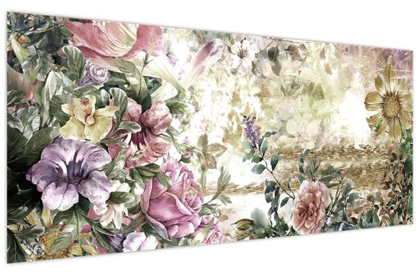 Kép - Design virágok (120x50 cm)