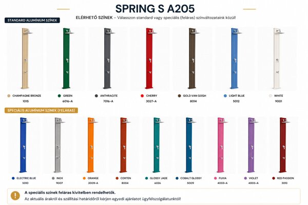 Spring S A205 egyenes kerti hideg-meleg vizes zuhany
