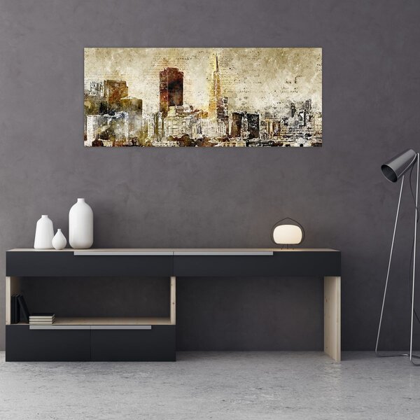Kép - Művészileg renderelt város (120x50 cm)