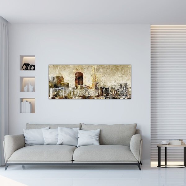 Kép - Művészileg renderelt város (120x50 cm)