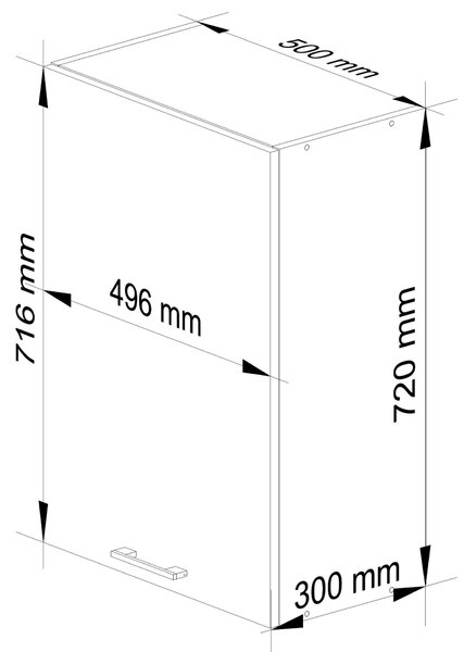 Felső konyhaszekrény Organo W 50 (fehér)