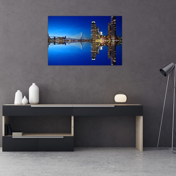 Kép - éjszaka Rotterdam (90x60 cm)