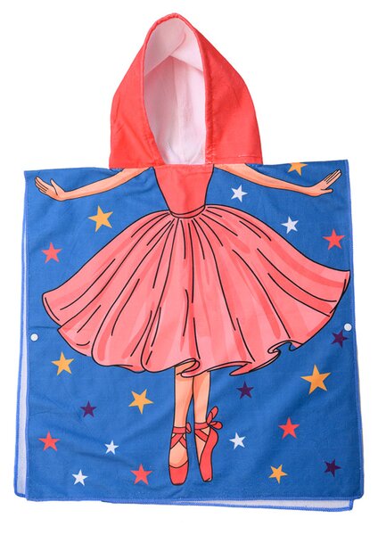 BALERINA kék gyerek poncsó 60 x 90 cm Méret: 60 x 90 cm