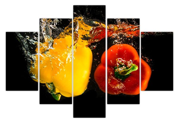 Kép - paprika a vízben (150x105 cm)