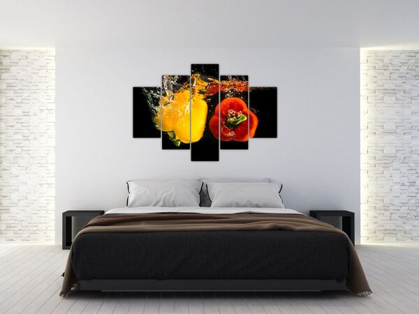 Kép - paprika a vízben (150x105 cm)
