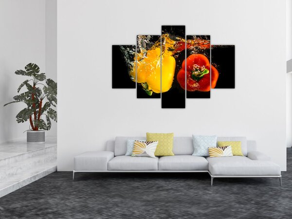 Kép - paprika a vízben (150x105 cm)
