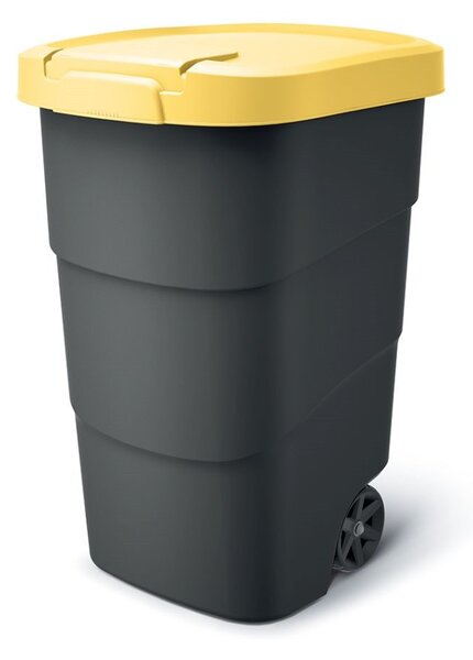 Prosperplast Wheeler 95 l szemetes kuka antracit sárga fedéllel