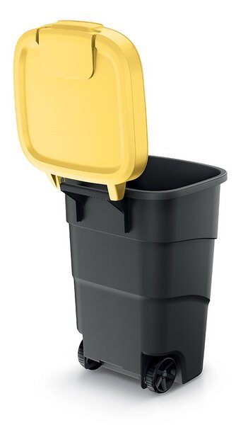 Prosperplast Wheeler 95 l szemetes kuka antracit sárga fedéllel