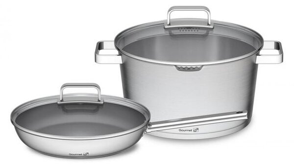 G21 Gourmet Magic edénykészlet szűrővel, 4 darabos, rozsdamentes acél (6352117)