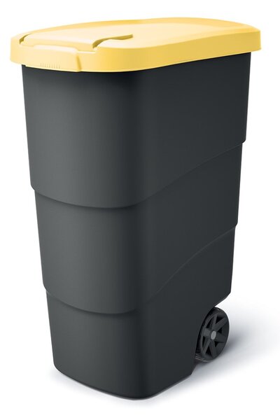 Prosperplast Wheeler 90 l szemetes kuka antracit sárga fedéllel