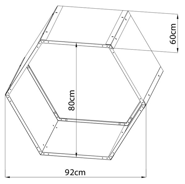 Tüzifa tároló G21 HEX 53 - 92 x 60 cm, barna
