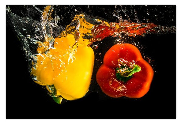 Kép - paprika a vízben (90x60 cm)