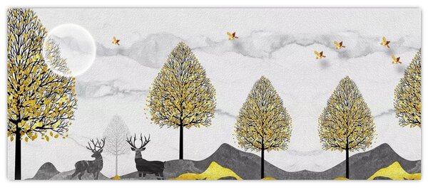 Festett szarvas képe (120x50 cm)
