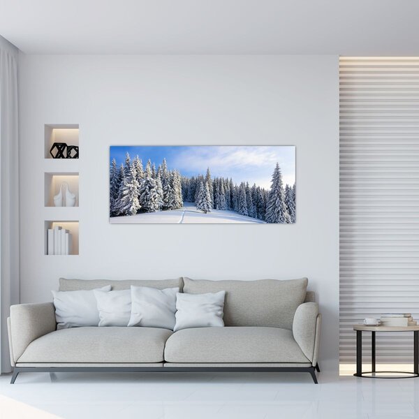 Kép - Tél az erdőben (120x50 cm)