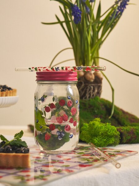 Sinsay - Üveg szívószálak gyümölcs mintával 4 pack - többszínű