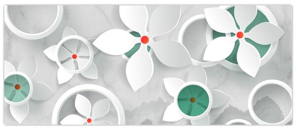Virágos absztrakció képe (120x50 cm)