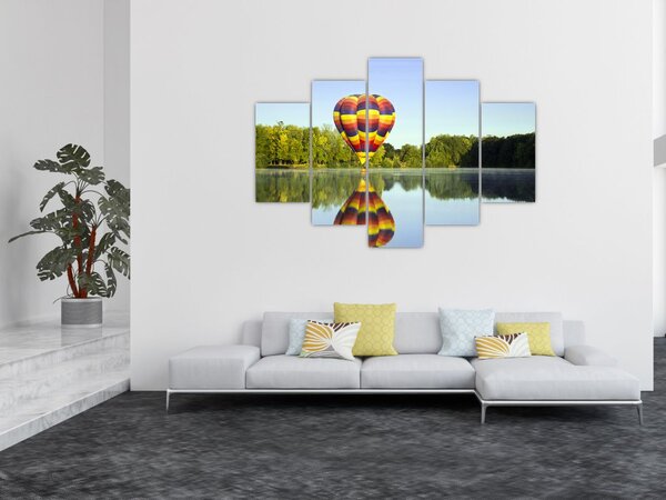 Hőlégballon a tónál képe (150x105 cm)
