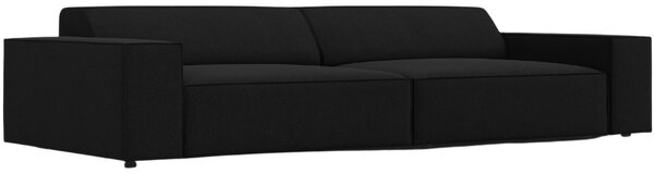 Fekete szövet háromszemélyes kanapé MICADONI Jodie 204 cm