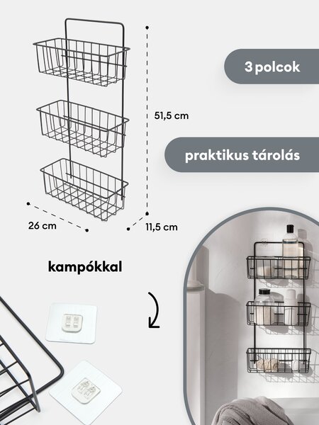 Sinsay - Polc három kosárral - fekete