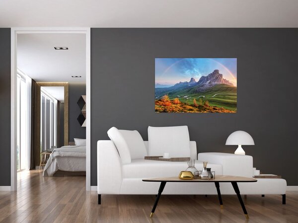 Szivárvány képe a sziklák felett (90x60 cm)
