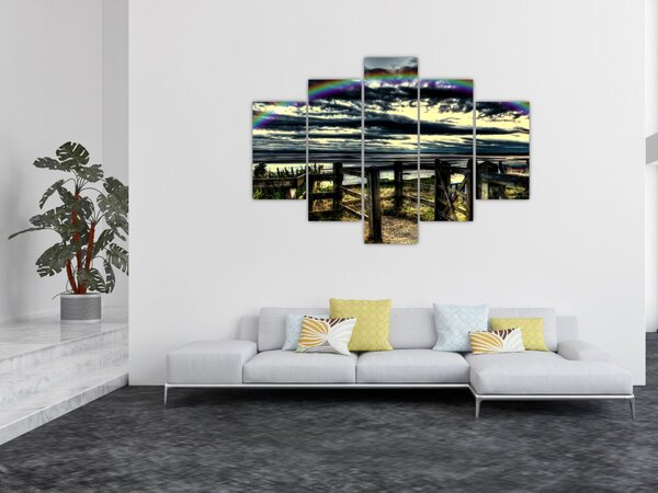 Szivárvány a tenger felett képe (150x105 cm)