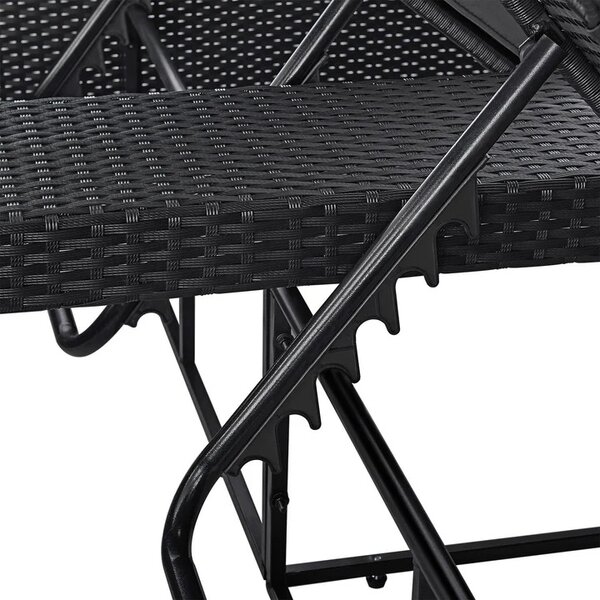 Juskys Syros kerti rattan ágy - fekete