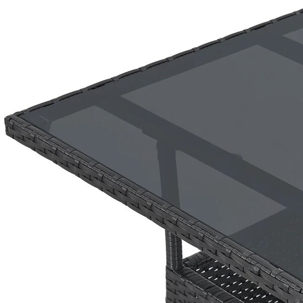 Juskys Yoro rattan négyzet alakú asztal 60 cm - fekete