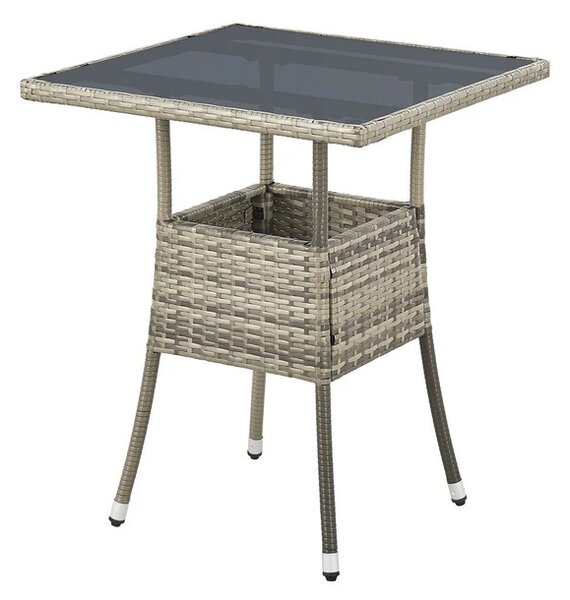 Juskys Yoro rattan négyzet alakú asztal 60 cm - szürke