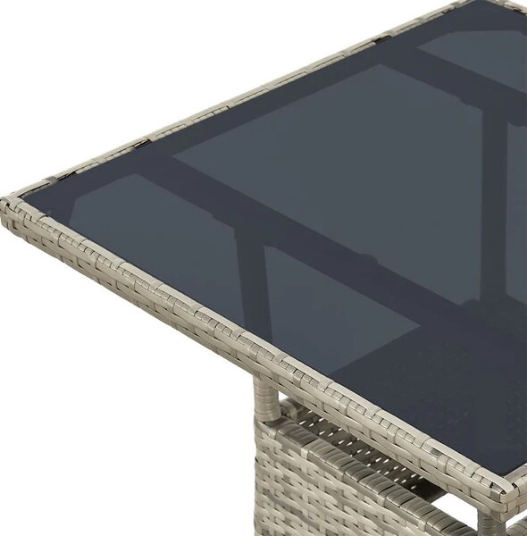 Juskys Yoro rattan négyzet alakú asztal 60 cm - szürke