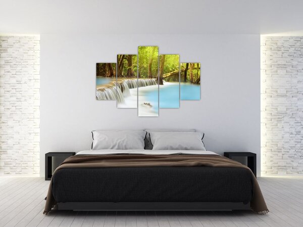 Uay Mae Kamin vízesés képe erdőben (150x105 cm)