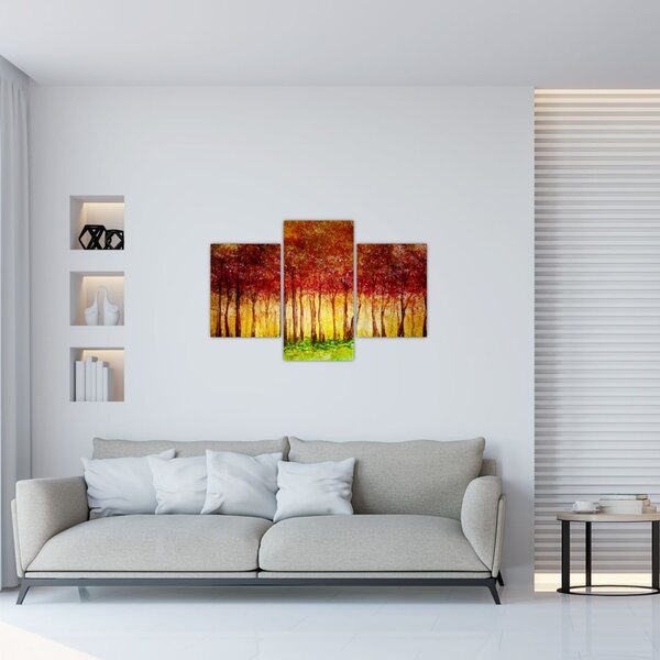 Kép - Lombhullató erdő festménye (90x60 cm)