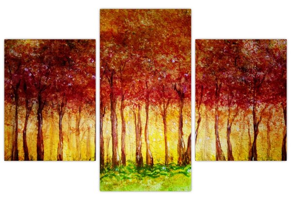 Kép - Lombhullató erdő festménye (90x60 cm)