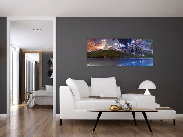 A tó és a hegyek képe (120x50 cm)