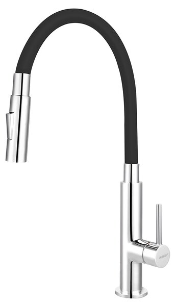 Ferro Zumba Slim 2F flexibilis csövű csaptelep, 2 funkciós zuhanyfej, fekete, beépíthető