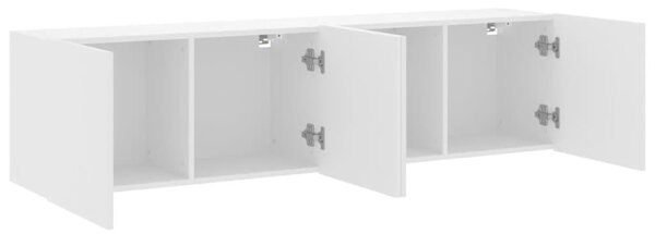2 db fehér falra szerelhető TV-szekrény 80 x 30 x 41 cm