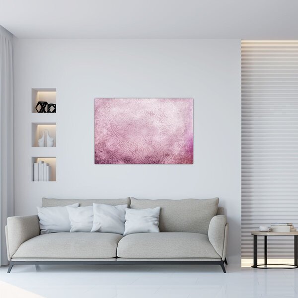 Kép - Mandala rózsaszín falon (90x60 cm)