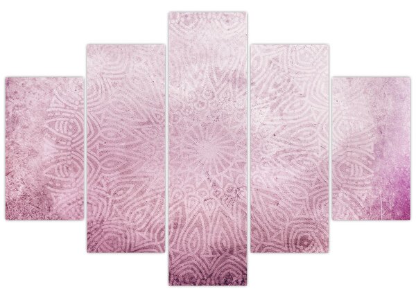 Kép - Mandala rózsaszín falon (150x105 cm)