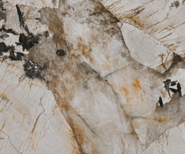 DELIFE Dohányzóasztal Edge kerek 90x90 cm kerámia Patagonia polírozott Borna titán effektfinish