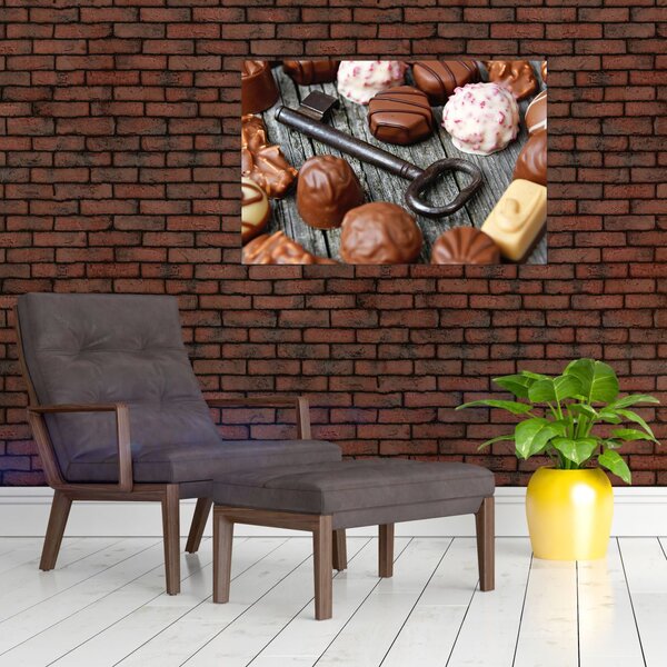Csokoládé és a kulcs képe (90x60 cm)
