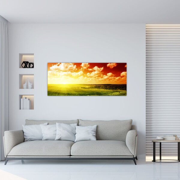 Rét képe ragyogó napfénnyel (120x50 cm)