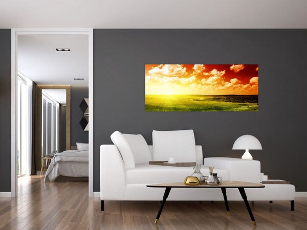 Rét képe ragyogó napfénnyel (120x50 cm)