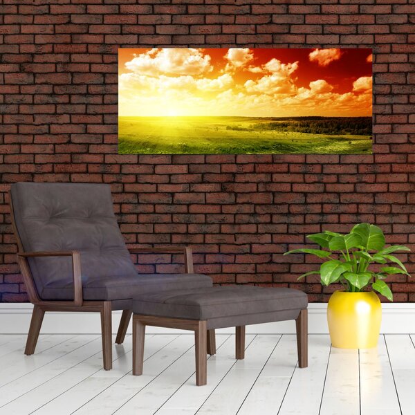 Rét képe ragyogó napfénnyel (120x50 cm)