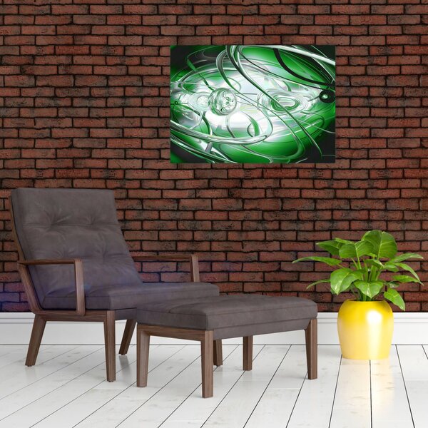Zöld absztrakt kép (70x50 cm)