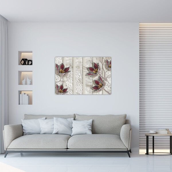 Kép - Dekoratív virágok (90x60 cm)