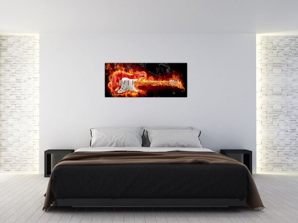 Kép - Gitár a lángokban (120x50 cm)