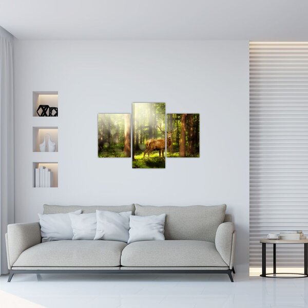 Kép egy szarvas az erdőben (90x60 cm)