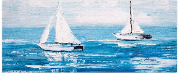 Kép - Egy jacht festése a tengeren (120x50 cm)