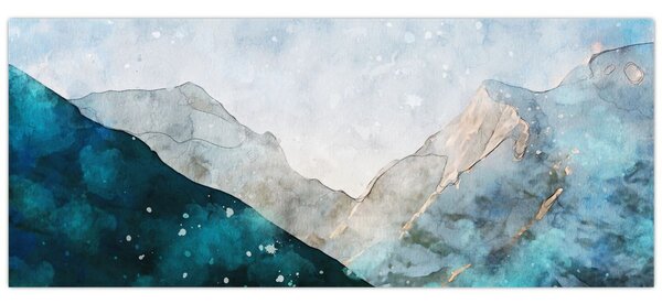 Kép - Hegyek rajza (120x50 cm)